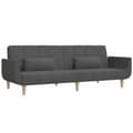 Miniatyrbillede 7 af 11: vidaXL 2-personers sovesofa med 2 puder stof mørkegrå
