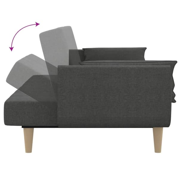 vidaXL 2-personers sovesofa med 2 puder stof mørkegrå