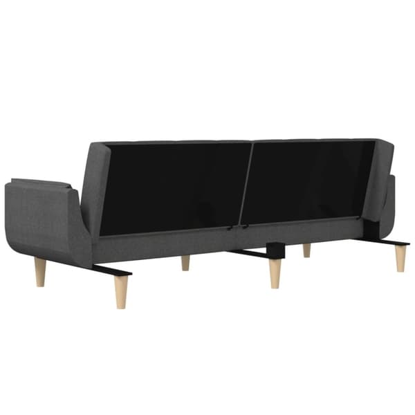 vidaXL 2-personers sovesofa med 2 puder stof mørkegrå