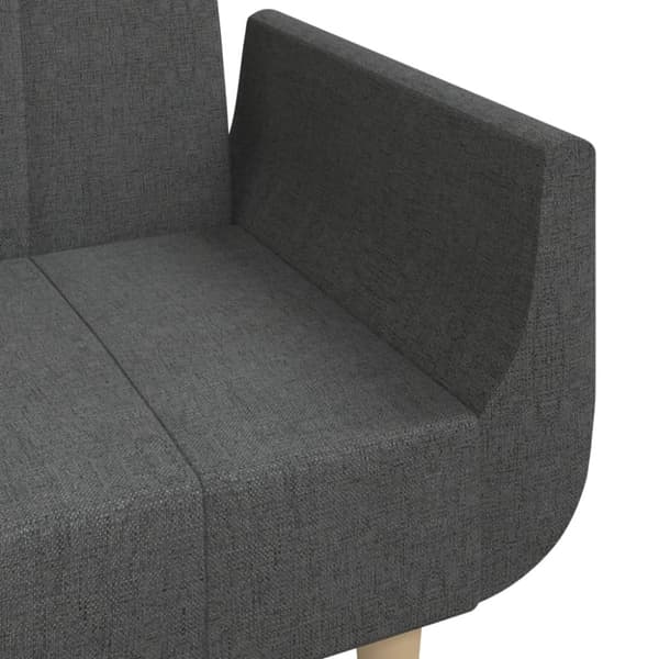 vidaXL 2-personers sovesofa med 2 puder stof mørkegrå