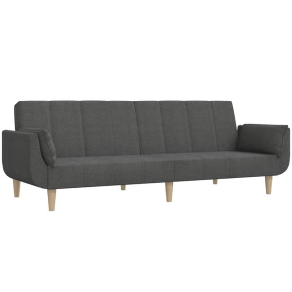 vidaXL 2-personers sovesofa med 2 puder stof mørkegrå