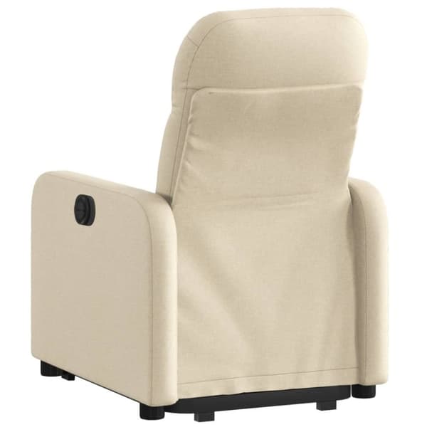vidaXL Reclinerfåtölj med uppresningshjälp gräddvit tyg