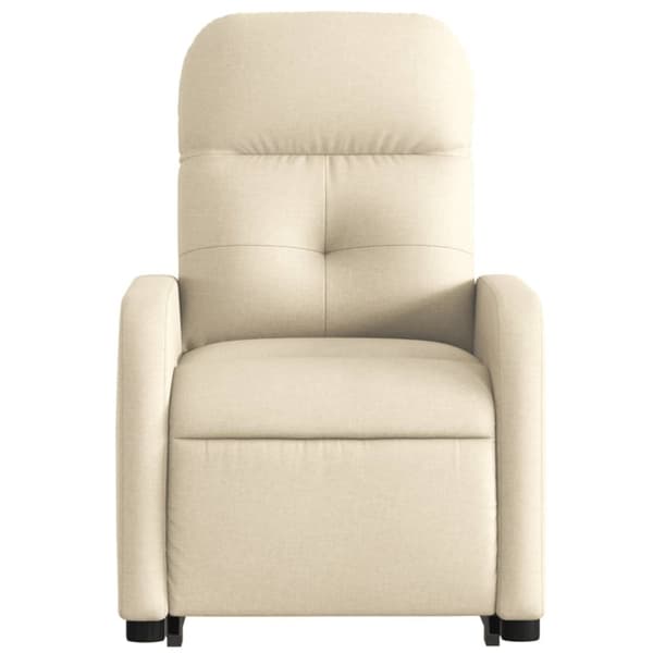 vidaXL Reclinerfåtölj med uppresningshjälp gräddvit tyg