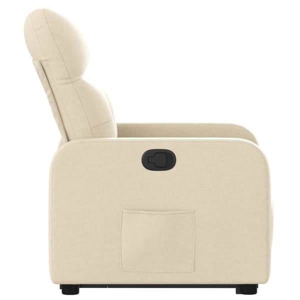 vidaXL Reclinerfåtölj med uppresningshjälp gräddvit tyg