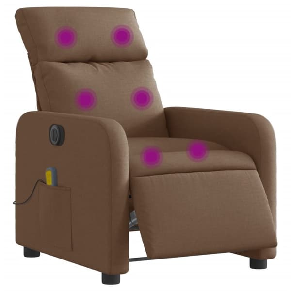 vidaXL eldrevet massagestol stof brun