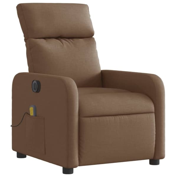 vidaXL eldrevet massagestol stof brun