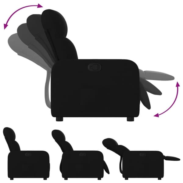 vidaXL Reclinerfåtölj svart tyg