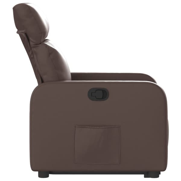 vidaXL Reclinerfåtölj med uppresningshjälp brun konstläder