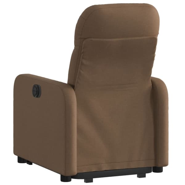 vidaXL Elektrisk reclinerfåtölj med uppresningshjälp brun tyg