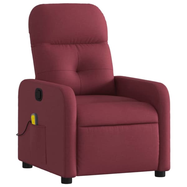vidaXL massagestol stof vinrød