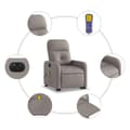 Miniatyrbild 7 av 11: vidaXL Elektrisk massagefåtölj med uppresningshjälp taupe tyg