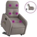 Miniatyrbild 2 av 11: vidaXL Elektrisk massagefåtölj med uppresningshjälp taupe tyg