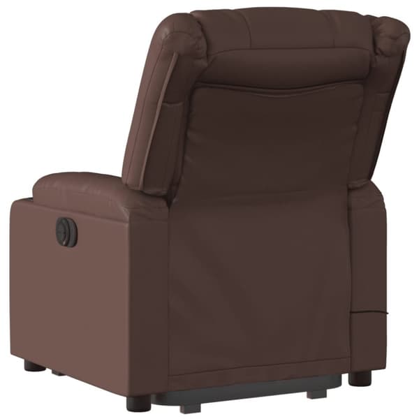 vidaXL Massagefåtölj med uppresningshjälp brun konstläder
