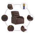 Miniatyrbild 8 av 11: vidaXL Massagefåtölj med uppresningshjälp brun konstläder