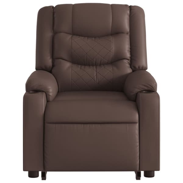 vidaXL Massagefåtölj med uppresningshjälp brun konstläder