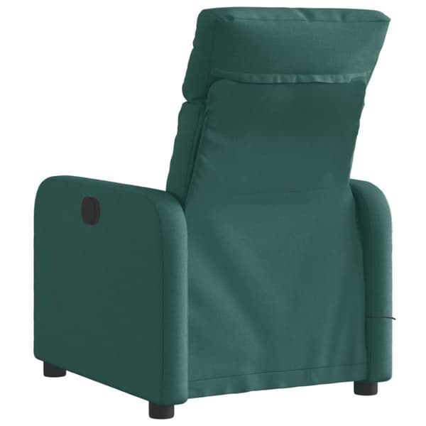 vidaXL Elektrisk massagefåtölj mörkgrön tyg