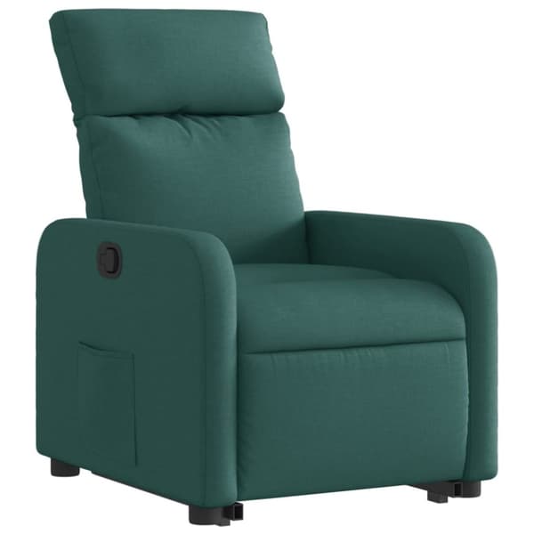 vidaXL Reclinerfåtölj med uppresningshjälp mörkgrön tyg