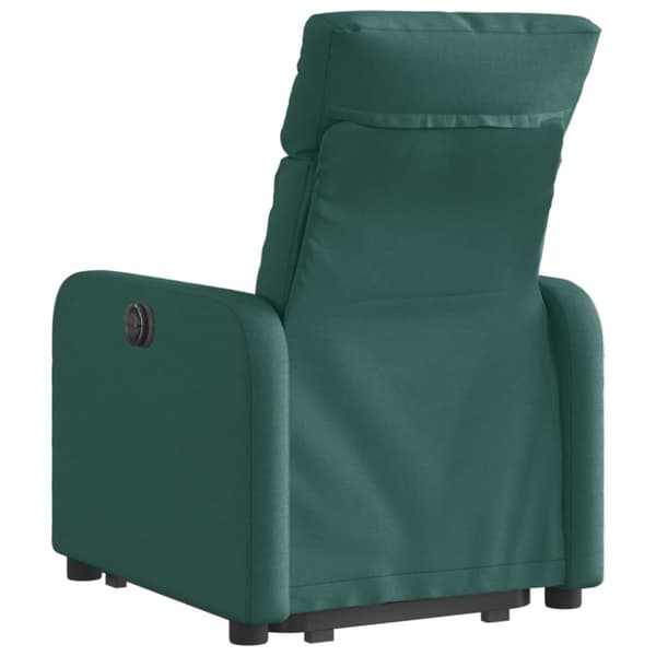 vidaXL Reclinerfåtölj med uppresningshjälp mörkgrön tyg