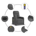 Miniatyrbild 7 av 11: vidaXL Elektrisk massagefåtölj mörkgrå tyg