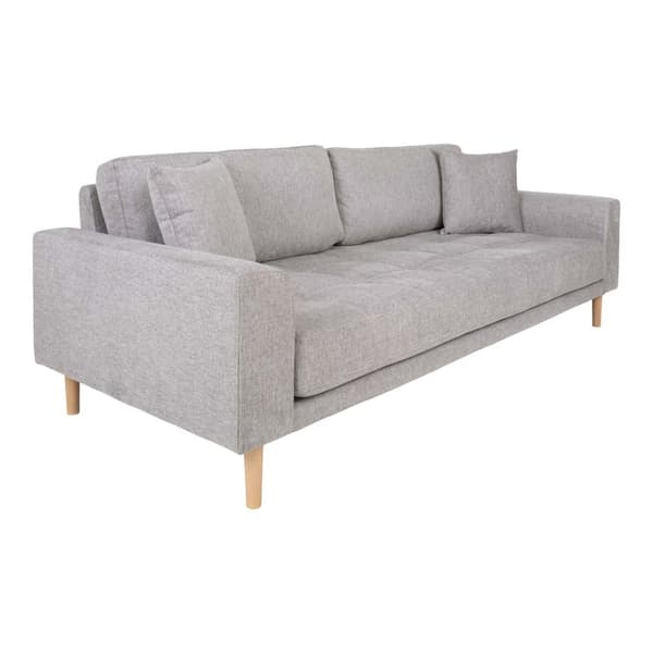 Lido soffa 3 sits med 2 kuddar ljusgrå.