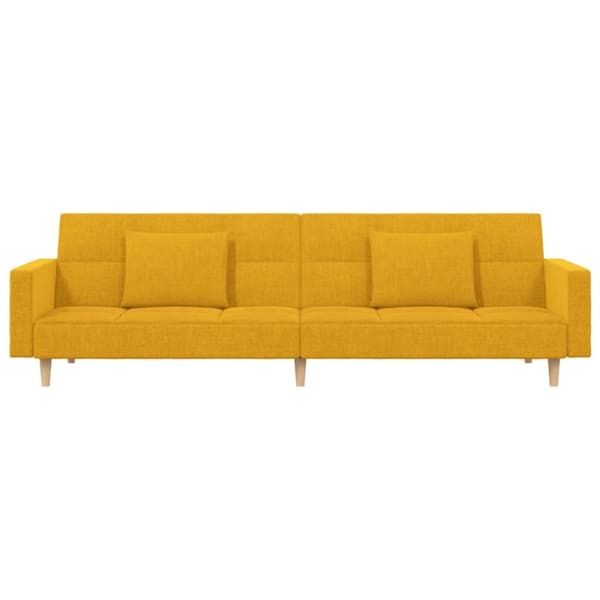 vidaXL 2-personers sovesofa med 2 puder stof gul
