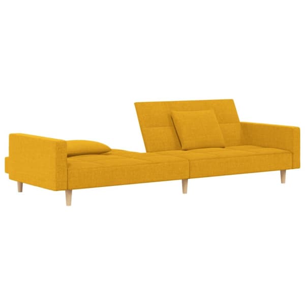 vidaXL 2-personers sovesofa med 2 puder stof gul