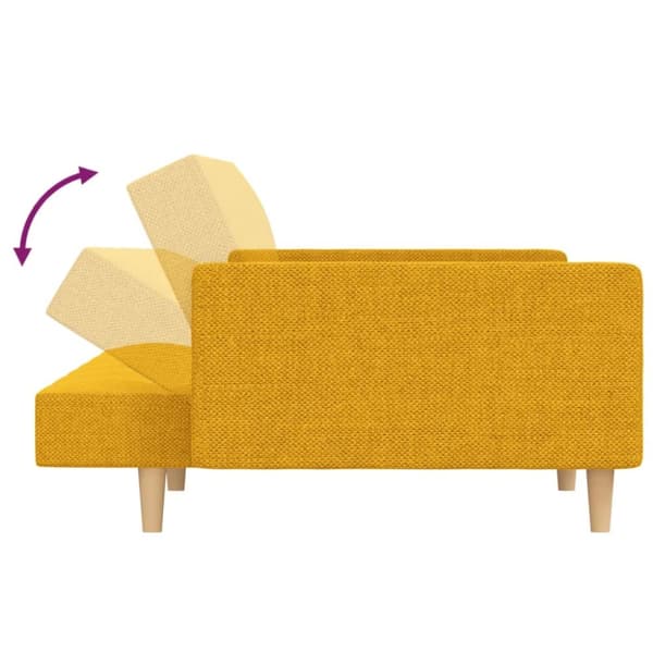 vidaXL 2-personers sovesofa med 2 puder stof gul