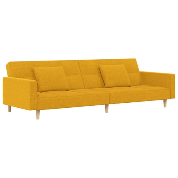 vidaXL 2-personers sovesofa med 2 puder stof gul