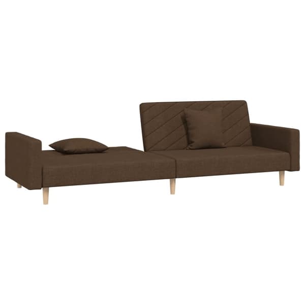 vidaXL 2-personers sovesofa med 2 puder stof brun