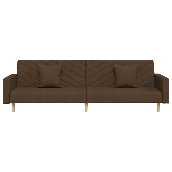 vidaXL 2-personers sovesofa med 2 puder stof brun