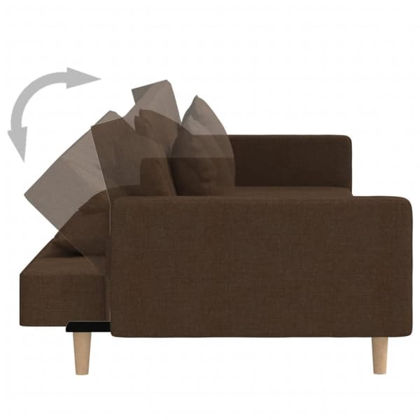 vidaXL 2-personers sovesofa med 2 puder stof brun