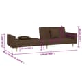 Miniatyrbillede 10 af 11: vidaXL 2-personers sovesofa med 2 puder stof brun