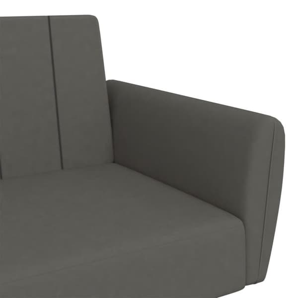 vidaXL Bäddsoffa 2-sits mörkgrå sammet
