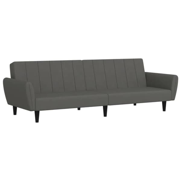 vidaXL Bäddsoffa 2-sits mörkgrå sammet