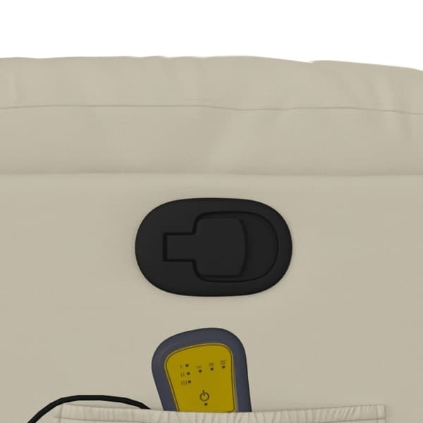 vidaXL Massagefåtölj gräddvit konstläder