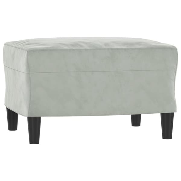 vidaXL sofastol med fodskammel 60 cm velour lysegrå