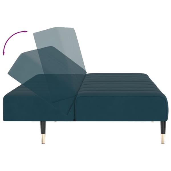 vidaXL 2-personers sovesofa fløjl blå