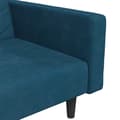 Miniatyrbild 8 av 11: vidaXL Bäddsoffa 2-sits med två kuddar blå sammet