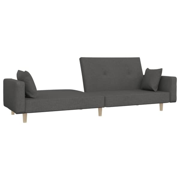 vidaXL 2-personers sovesofa med 2 puder stof mørkegrå