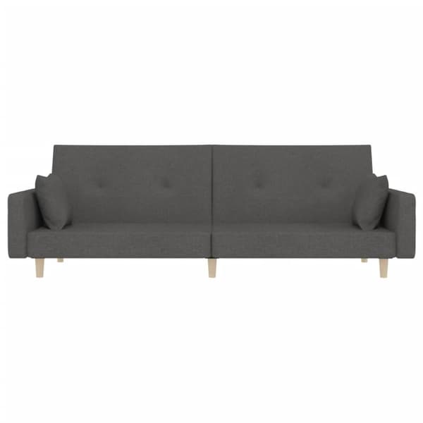 vidaXL 2-personers sovesofa med 2 puder stof mørkegrå