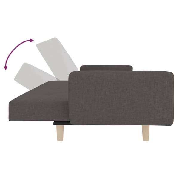 vidaXL 2-personers sovesofa med 2 puder stof mørkegrå