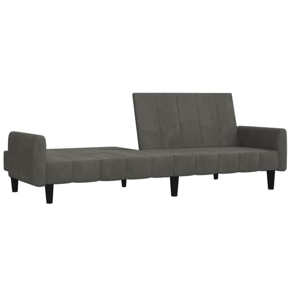 vidaXL Bäddsoffa 2-sits mörkgrå sammet