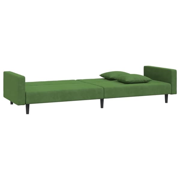 vidaXL 2-personers sovesofa med 2 puder fløjl mørkegrøn