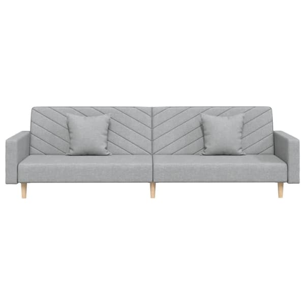 vidaXL 2-personers sovesofa med 2 puder stof lysegrå