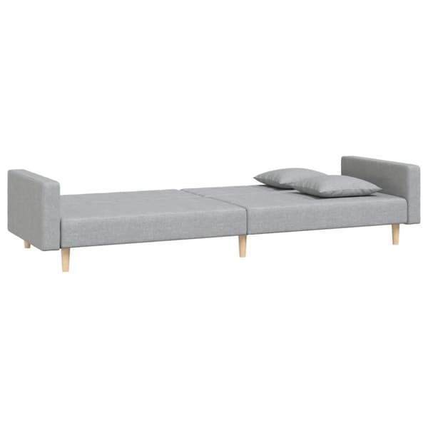 vidaXL 2-personers sovesofa med 2 puder stof lysegrå