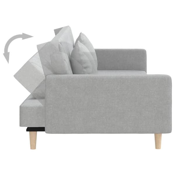 vidaXL 2-personers sovesofa med 2 puder stof lysegrå