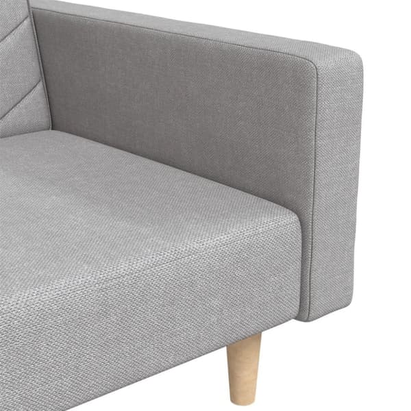 vidaXL 2-personers sovesofa med 2 puder stof lysegrå