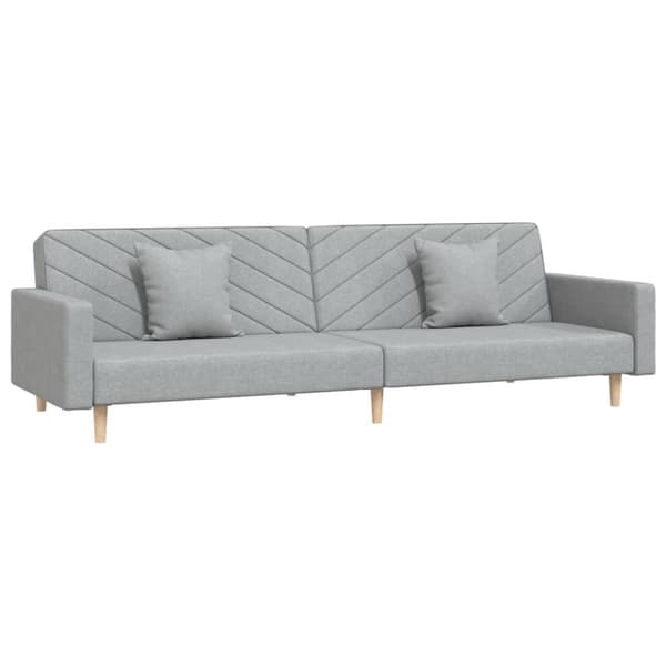 vidaXL 2-personers sovesofa med 2 puder stof lysegrå