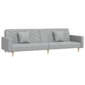 Miniatyrbillede 2 af 11: vidaXL 2-personers sovesofa med 2 puder stof lysegrå