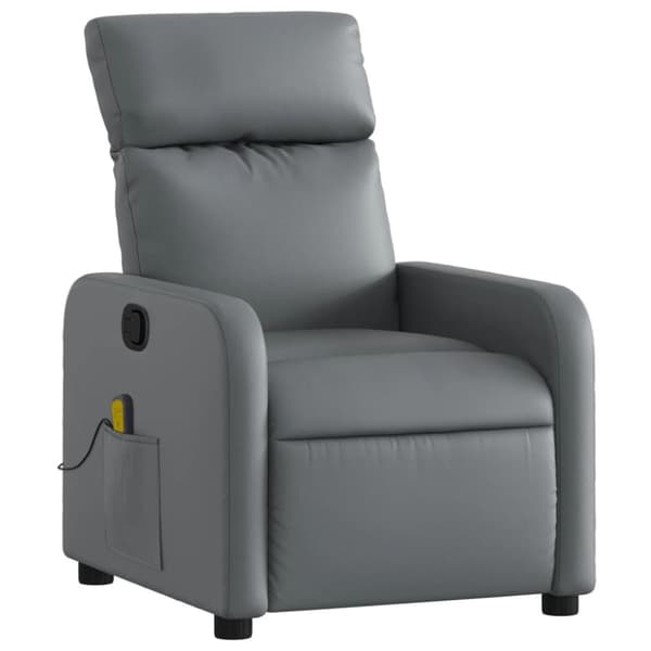 vidaXL Massagefåtölj grå konstläder